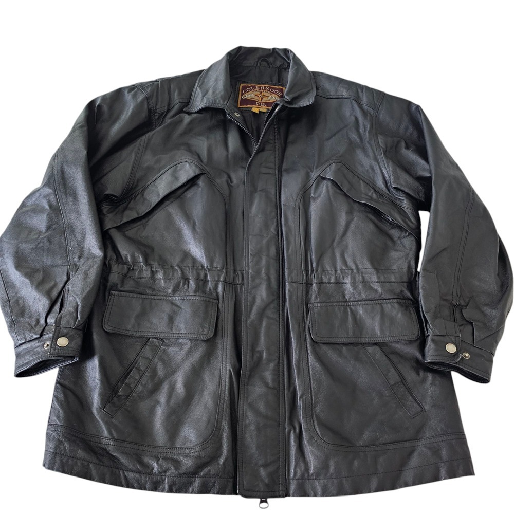 Colebrook Men's Leather Jacket Black Size large